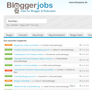 Screenshot von Bloggerjobs.de